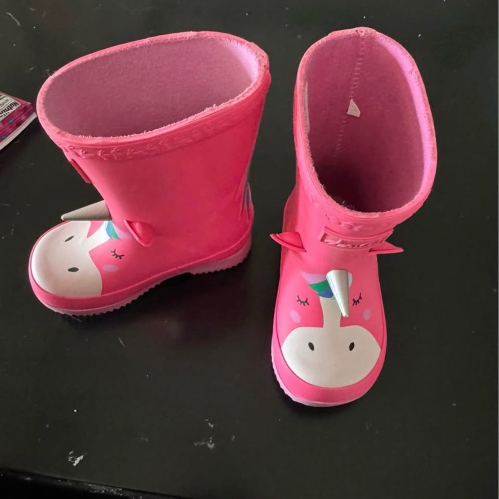 Joules Pink Unicorn Kids Rain Boots